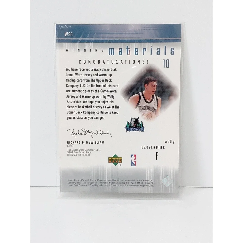 WALLY SZCZERBIAK 2000-01 SPx Winning Materials #WS1‎ GU Jersey Timberwolves